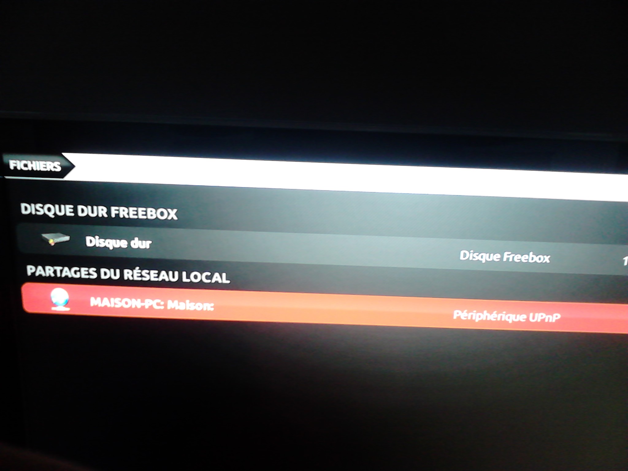 Copie d'écran Freebox 2